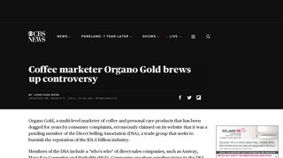 Coffee marketer Organo Gold brews up controversy - CBS News