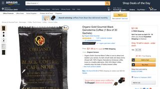 Amazon.com: Organo Gold Gourmet Black Ganoderma Coffee (1 Box ...