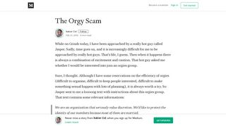 The Orgy Scam – Xabier Cid – Medium