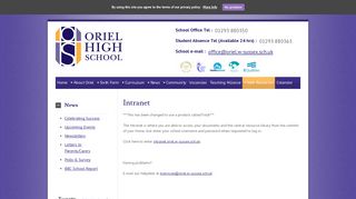 Oriel High School » Intranet