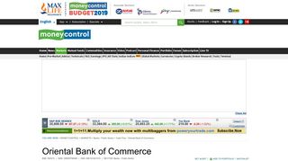 Cash Flow of Oriental Bank of Commerce - Moneycontrol