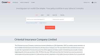 Oriental Insurance Company: Renew Oriental Insurance Policy Online