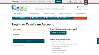 Log In or Create an Account - Fun365 - Oriental Trading