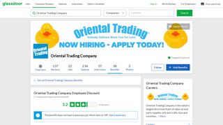 Oriental Trading Company Employee Benefit: Employee Discount ...