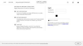 Consultant Log-in Area | Oriflame cosmetics