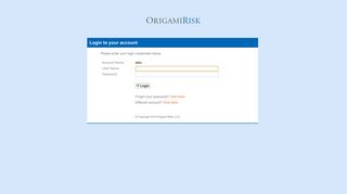 Origami Risk - Login to your account