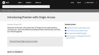 Origin Access - Introducing Premier with Origin Access - EA Help