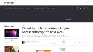 EA will launch its premium Origin Access subscription next week