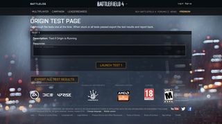 Origin Status Page Battlelog / Battlefield 4