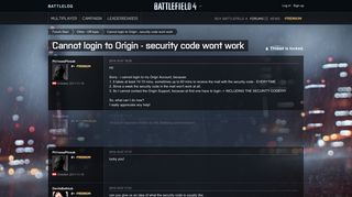 Cannot login to Origin - security code wont work - Battlelog ...