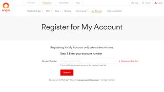 Register for My Account - Origin Energy