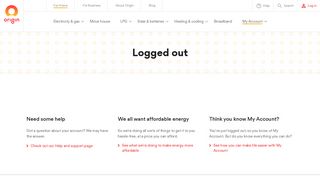 Logged out - Origin Energy