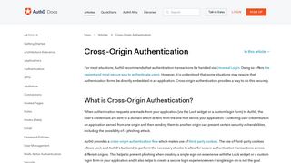 Cross-Origin Authentication - Auth0