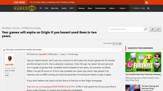 Your games will expire on Origin if you havent used them in two ...