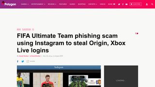 FIFA Ultimate Team phishing scam using Instagram to steal Origin ...