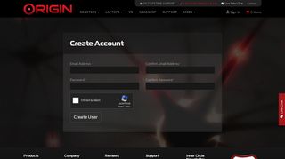 Create a New Account | ORIGIN PC