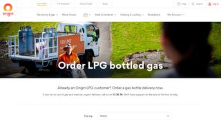 Order & Replace Empty LPG Gas Bottles - Origin Energy