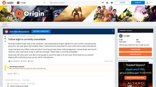 Online login is currently unavailable : origin - Reddit