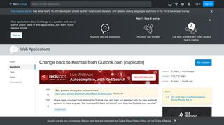 Change back to Hotmail from Outlook.com - Web Applications Stack ...