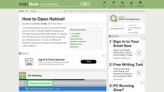 How to Open Hotmail: 14 Steps (with Pictures) - wikiHow