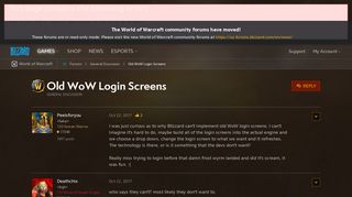 Old WoW Login Screens - World of Warcraft Forums - Blizzard ...