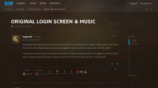 Original Login Screen & Music - Classic Discussion - World of ...