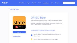 ORIGO Slate - Clever application gallery | Clever