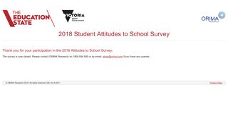 2018 Student Attitudes to School Survey - Orima Research
