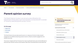 Parent opinion survey - Department of Education and Training Victoria
