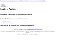 My Tickets Log In - Tickets.com