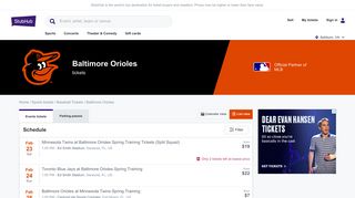 Baltimore Orioles tickets at StubHub!