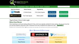 Scam Broker Investigator • Orion Code Login