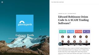 orion code login page - Gateway Perth