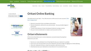 Online Banking & Other Services - Oritani Bank