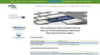 Online Banking Conversion - Oritani Bank