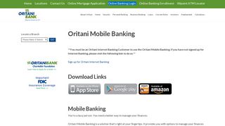 Mobile Banking - Oritani Bank