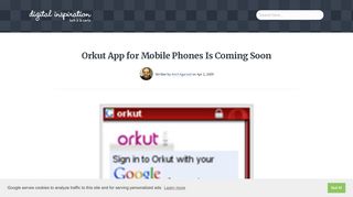 Orkut App for Mobile Phones Is Coming Soon - Digital Inspiration
