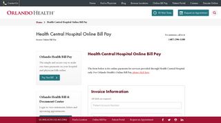 Health Central Online Bill Pay - Orlando Health