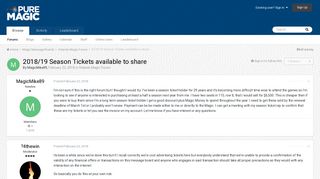 2018/19 Season Tickets available to share - Orlando Magic Forum ...