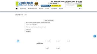 Orlando FCU Sale - Classic Honda