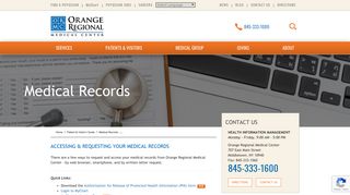 Medical Records - Orange Regional Medical Center