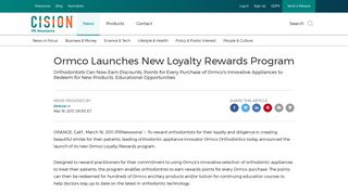 Ormco Launches New Loyalty Rewards Program - PR Newswire