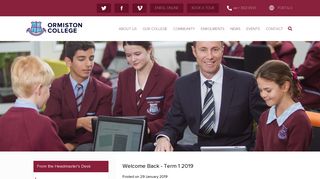 Welcome Back - Term 1 2019 | Ormiston College
