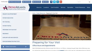 Preparing For Your Visit | OrthoAtlanta