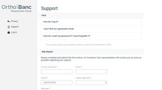 Support - Orthobanc Responsible Portal