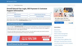Orwell Natural Gas Login, Bill Payment & Customer Support Information