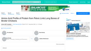 (PDF) Amino Acid Profile of Protein from Pelvic Limb Long Bones of ...