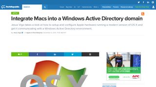 Integrate Macs into a Windows Active Directory domain - TechRepublic