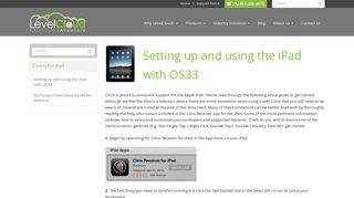Setting up and using the iPad with OS33 | LevelCloud