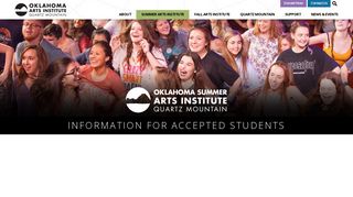 Information For Accepted Students | Oklahoma Arts Institute at ...